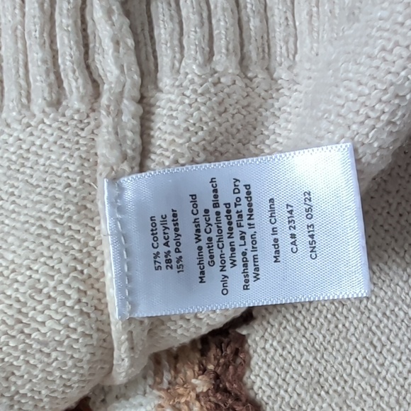 Fair Isle Highland Fox Mockneck Cotton Blend Pullover Sweater L - Picture 6 of 11